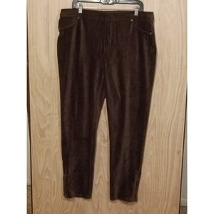 Susan Graver Petite Knit Corduroy Straight Leg Pull-On‎ Pants Size Large.